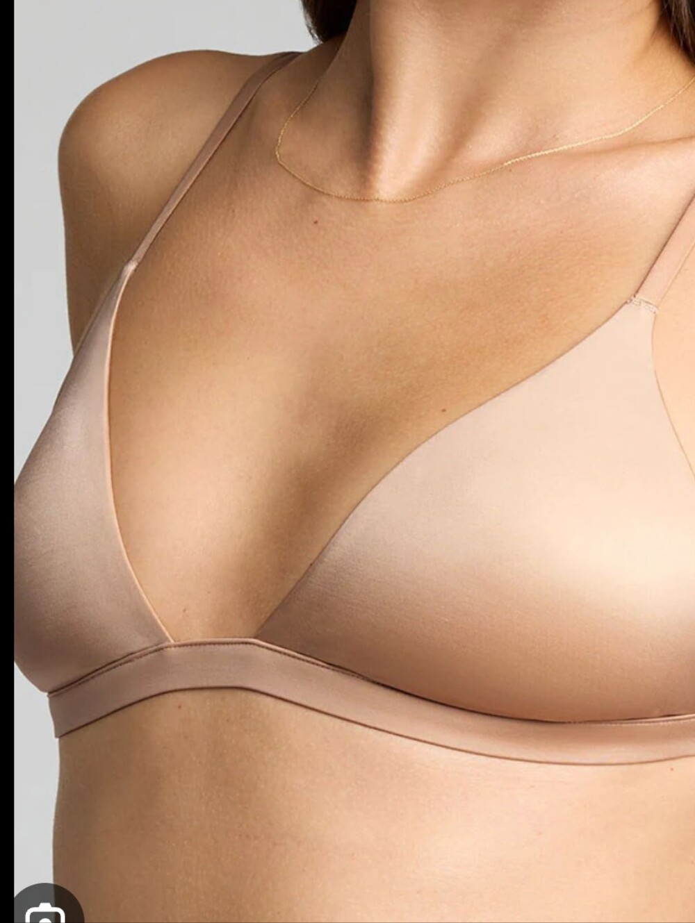 Negative Glace Mini Bra Nonwire Everyday Smooth  Triangle Bra  Tan Size 3 Or L